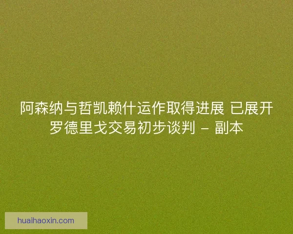阿森纳与哲凯赖什运作取得进展 已展开罗德里戈交易初步谈判 - 副本