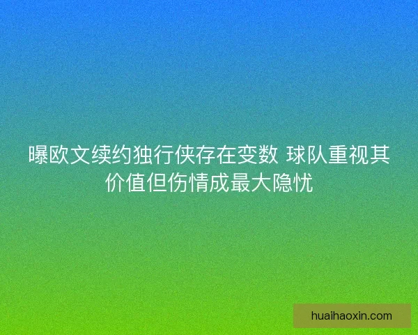 曝欧文续约独行侠存在变数 球队重视其价值但伤情成最大隐忧